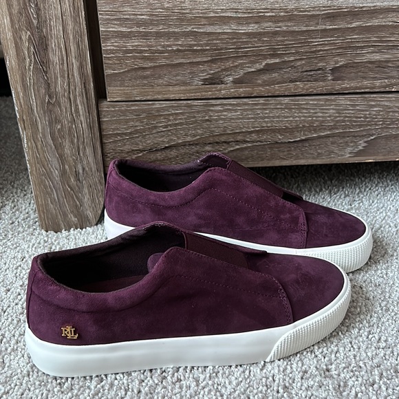 RALPH LAUREN SUEDE SNEAKERS SHOES SIZE 7 BRAND NEW - Picture 4 of 9